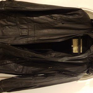 Autumn Trails Leather Jacket Hooded Motorcycle